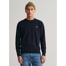 Gant Classic Cotton Crew Neck Evening Blue Blau rundausschnitt Grösse: