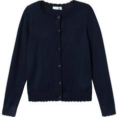 Name It Cardigans Name It Kid's Long Sleeved Knitted Cardigans - Dark Sapphire