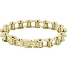 BOSS Gents Cycle Light Yellow Gold Bracelet, Gold, Men