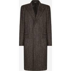 Dolce & Gabbana Single-breasted herringbone alpaca wool coat