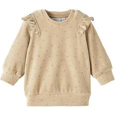 1-3M Sweatshirts Children's Clothing Name It Noya Velour Sweatshirt - Oxford Tan