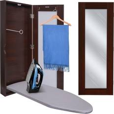 Ivation wall-mounted ironing board, & ironing board cover w/ mirror