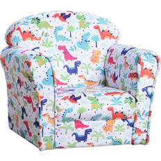 Multicoloured Sitting Furniture Homcom Mini Sofa Cartoon Dinosaur