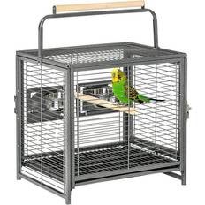 Pawhut Cage, Travel Carry Pet Bird Cage Cockatiel Handle