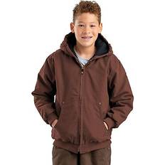 Berne Youth Softstone Duck Quilt-Lined Hooded Jacket - Bark