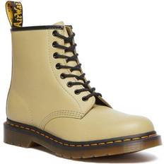 Green - Men Boots Dr. Martens 1460 Smooth Leather Lace Up - Pale Olive