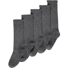 George for Good Kid's Heart Detail Cotton Rich Knee High Socks 5-pack - Grey
