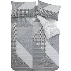 Catherine Lansfield Larsson Geo Duvet Cover White, Grey (230x220cm)