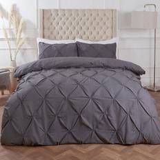 Highams Diamond Duvet Cover Grey (260x220cm)