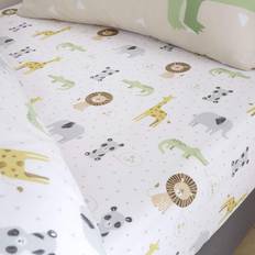 Catherine Lansfield Roarsome Animals Bed Sheet White (140x70cm)