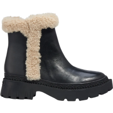 Coach Boots Coach Jane Leather and Shearling Chelsea Boots - Black