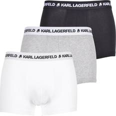 Karl Lagerfeld 3-Pack Logo Boxer Trunks, Black/White/Grey