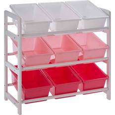 Premier Housewares Three Tier Storage Unit with 9 Plastic Bins