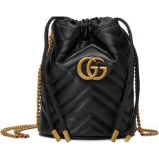 Gucci Bucket Bags Gucci GG Marmont Mini Leather Bucket Bag - Black