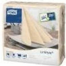 Tork LinStyle Dinnerservietten, 39 x 39 cm, 1-lagig, 1/4 Falz, 1 Karton = 12 x 50 = 600 Stück, Farbe: creme