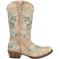 Beige - Women Riding Shoes Roper Riley Floral Tan