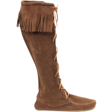 Minnetonka Front Lace Knee - Dusty Brown