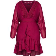 City Chic Sweetheart Dress - Fuchsia