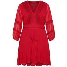 City Chic Sweetheart Dress - Love Red