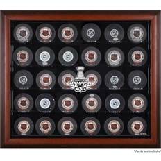 Pittsburgh Penguins 2017 Stanley Cup Champions Mahogany Framed 30-Puck Logo Display Case