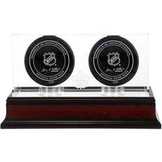 Toronto Maple Leafs Mahogany Two Hockey Puck Logo Display Case