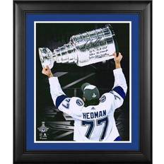 Victor Hedman Tampa Bay Lightning Autographed Framed x 2020 Stanley Cup Champions Raising Cup Spotlight