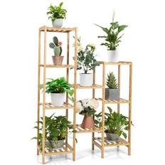 Costway Bamboo 9-Tier Plant Stand Utility Free