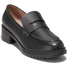 Cole Haan Women Low Shoes Cole Haan Camea Lug Loafer Black Leather Women's Flat Shoes Black