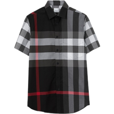 Burberry Check Stretch Poplin Shirt - Charcoal