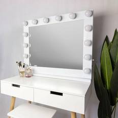 White Makeup Mirrors Jack Stonehouse Marilyn Hollywood Vanity Mirror with LED Lights