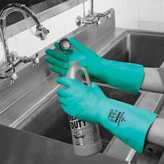 Disposable Gloves Polyco Nitri-Tech III Nitrile Synthetic Rubber Glove Green