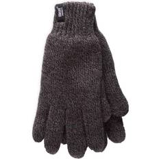 Grey - Men Mittens Heat Holders Mens Fleece Lined Warm Gloves For Winter Grey