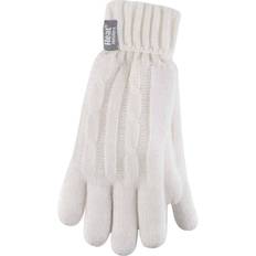 Nylon Mittens Heat Holders Ladies Fleece Lined Cable Knit 2.3 Tog Thermal Gloves