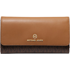 Phone Pockets Wallets Michael Kors Large Logo and Leather Tri-Fold Wallet - Brn/Acorn