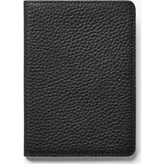 Aspinal of London Passport Cover with Card Slots - Black Pebble