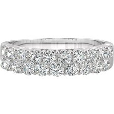 Charles & Colvard Two Row Band Ring - White Gold/Diamonds