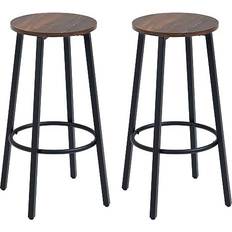 Black Bar Stools Homcom Industrial Tall Bar Stool 65cm 2pcs