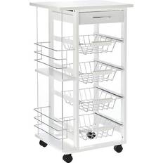 Pines Trolley Tables Homcom Rolling Kitchen Cart Trolley Table 37x47cm