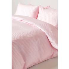 Homescapes Satin Stripe Egyptian Cotton with Duvet Cover Pink