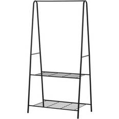 Black Clothes Racks Homcom Hanging Rail 2-tier Clothes Rack 114.3x12.7cm