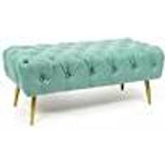 Polyester Settee Benches Dkd Home Decor Green Golden Metal 103 Settee Bench