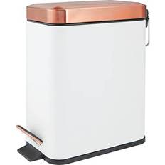 mDesign Metal 13 gallon Slim Profile Step Trash can