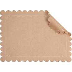 Juvale 100 Disposable Paper Scalloped Place Mat Brown