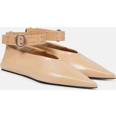 Jil Sander Beige Pin-Buckle Loafers IT