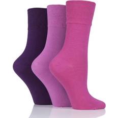 IOMI 6 Pairs Ladies FootNurse Diabetic Socks Pink/Purple