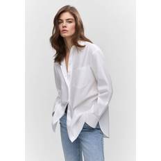 Mango Women's Pocket Oversize Shirt White White