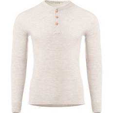 Beige Base Layers Aclima WarmWool Granddad-shirt herre, beige