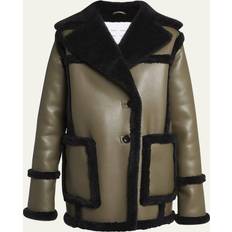 Proenza Schouler Coated Fleece-Lined Jacket WOOD/BLACK