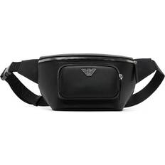 Silver Bum Bags Emporio Armani Eagle Plate Bum Bag - Black