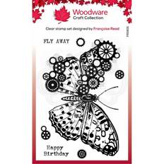 Cog butterfly clear magic stamp set woodware